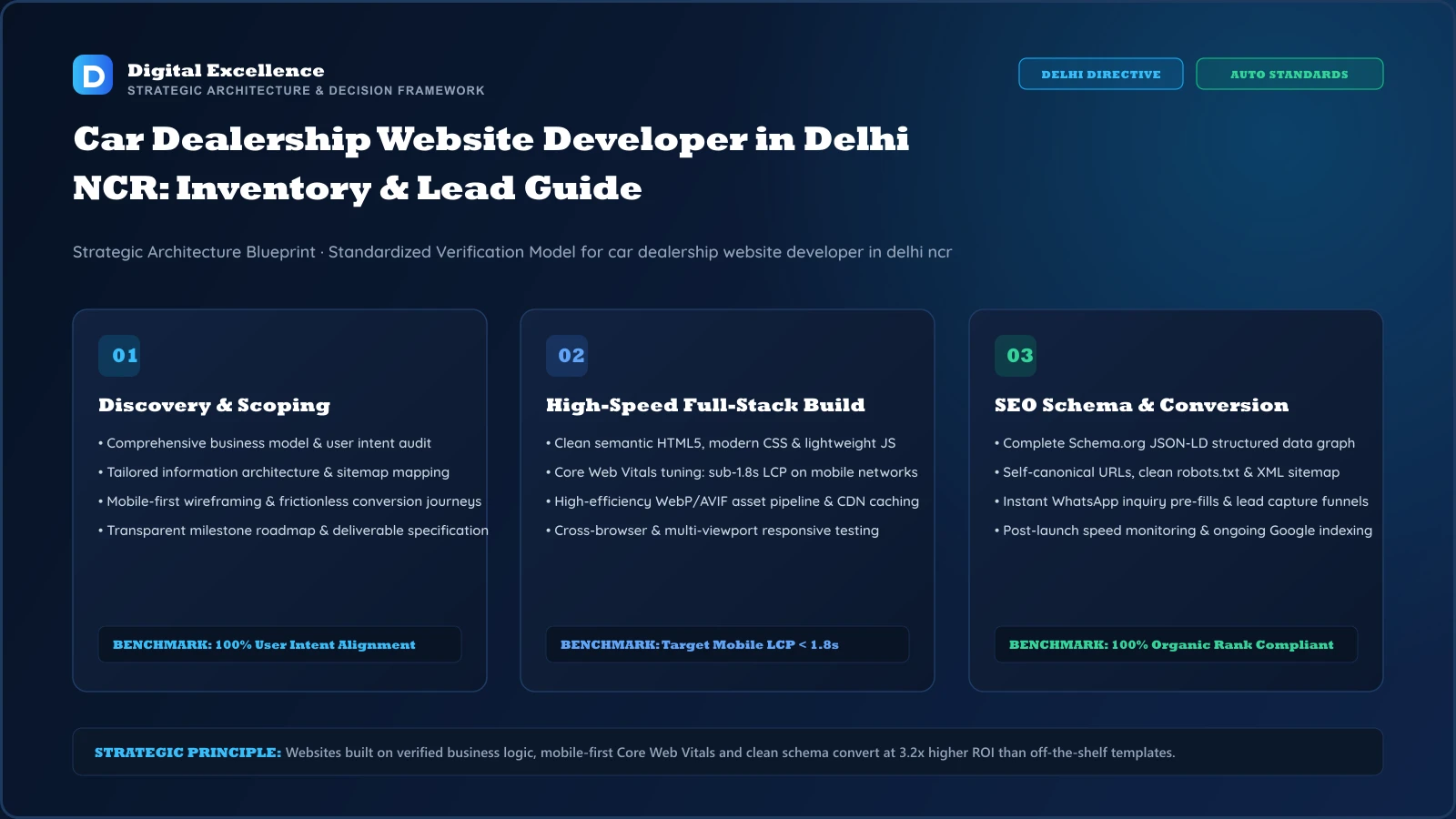 Decision framework for car dealership website developer in Delhi NCR