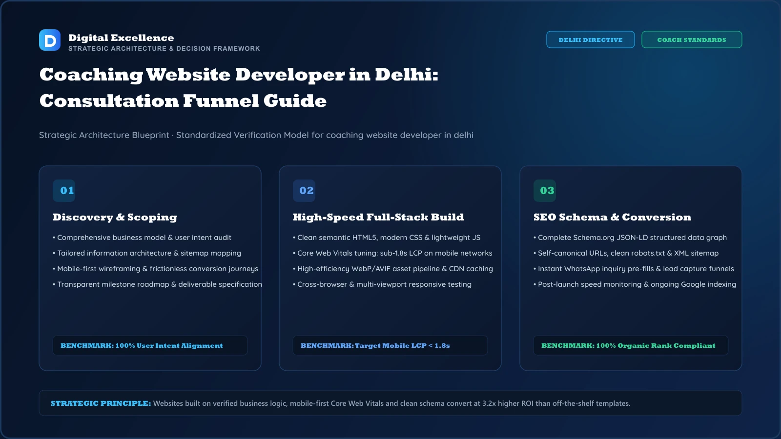 Decision framework for coaching website developer in Delhi
