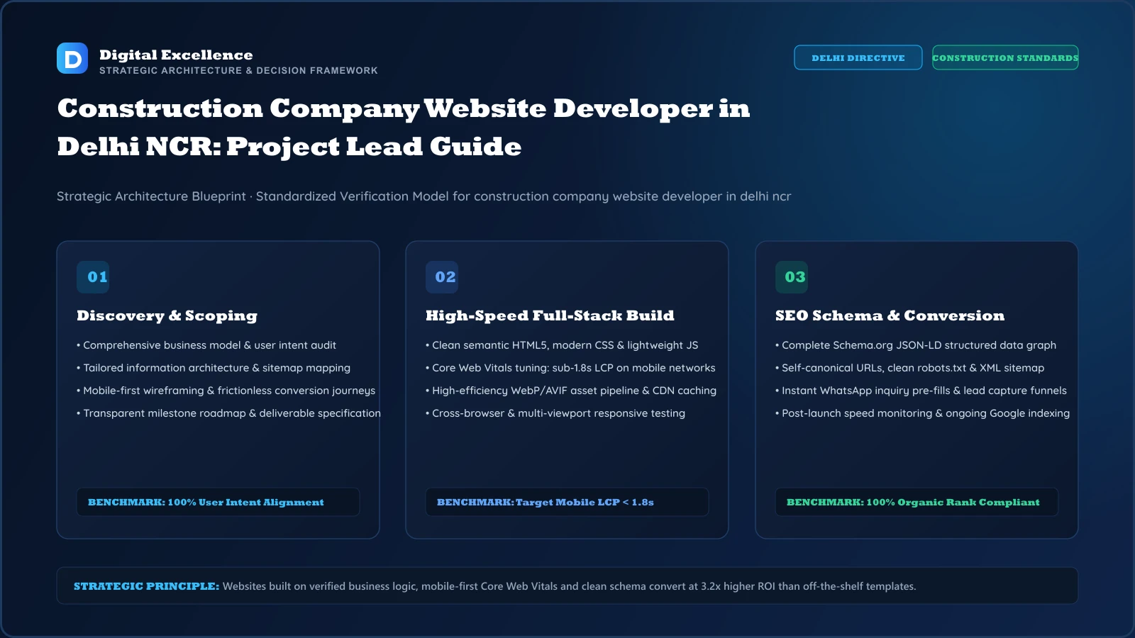 Decision framework for construction company website developer in Delhi NCR