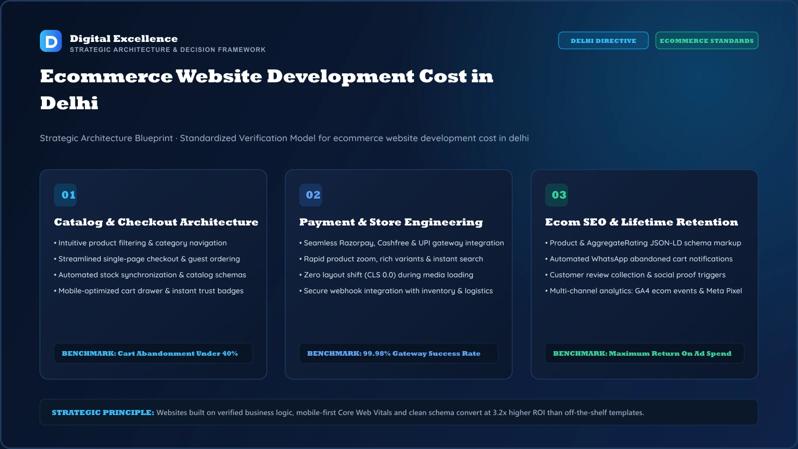 Decision framework for ecommerce website development cost in Delhi