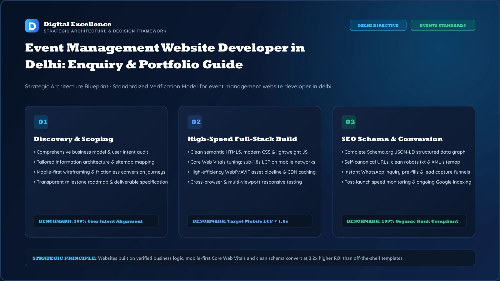 Decision framework for event management website developer in Delhi