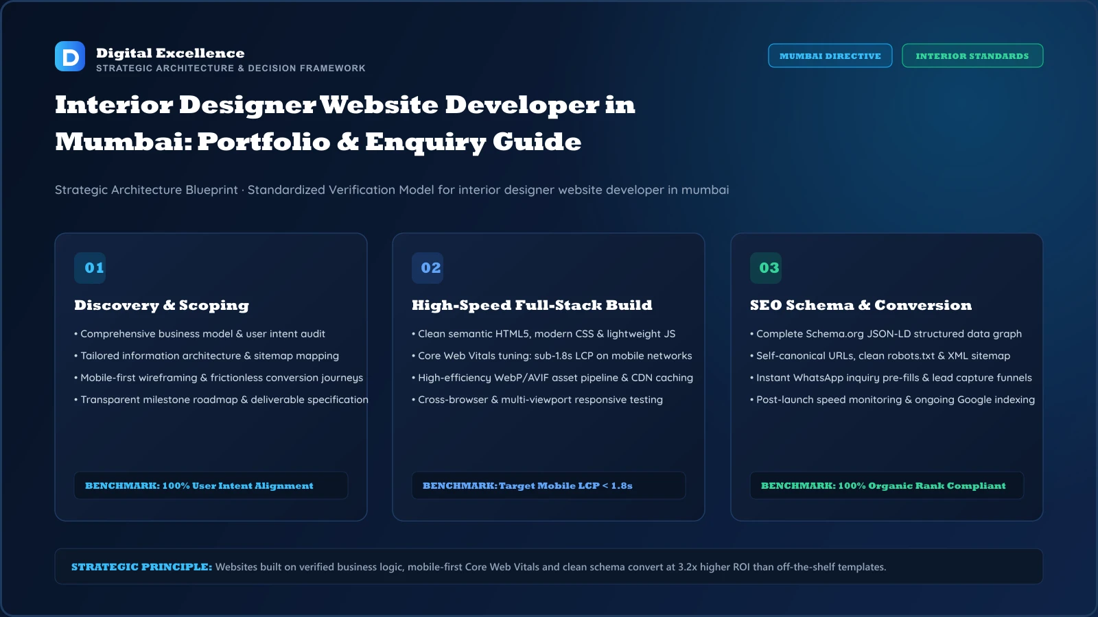 Decision framework for interior designer website developer in Mumbai