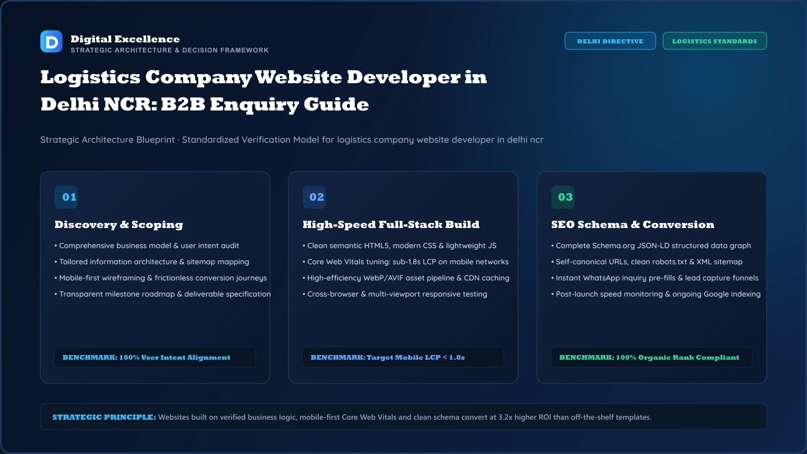 Decision framework for logistics company website developer in Delhi NCR