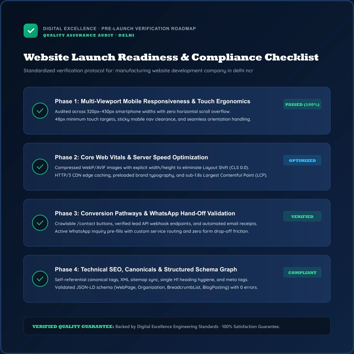 Buyer checklist for manufacturing website development company in Delhi NCR