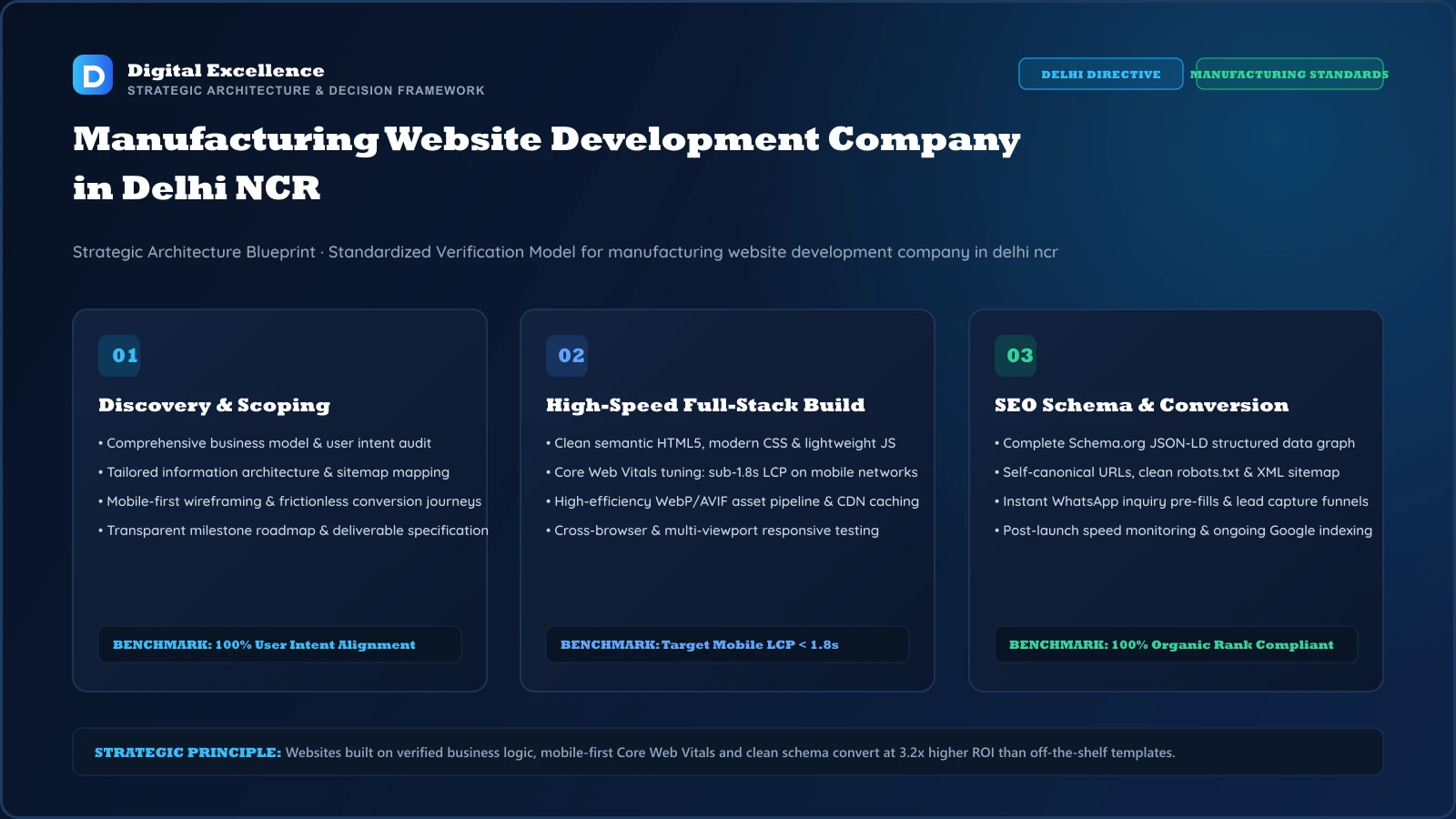 Decision framework for manufacturing website development company in Delhi NCR