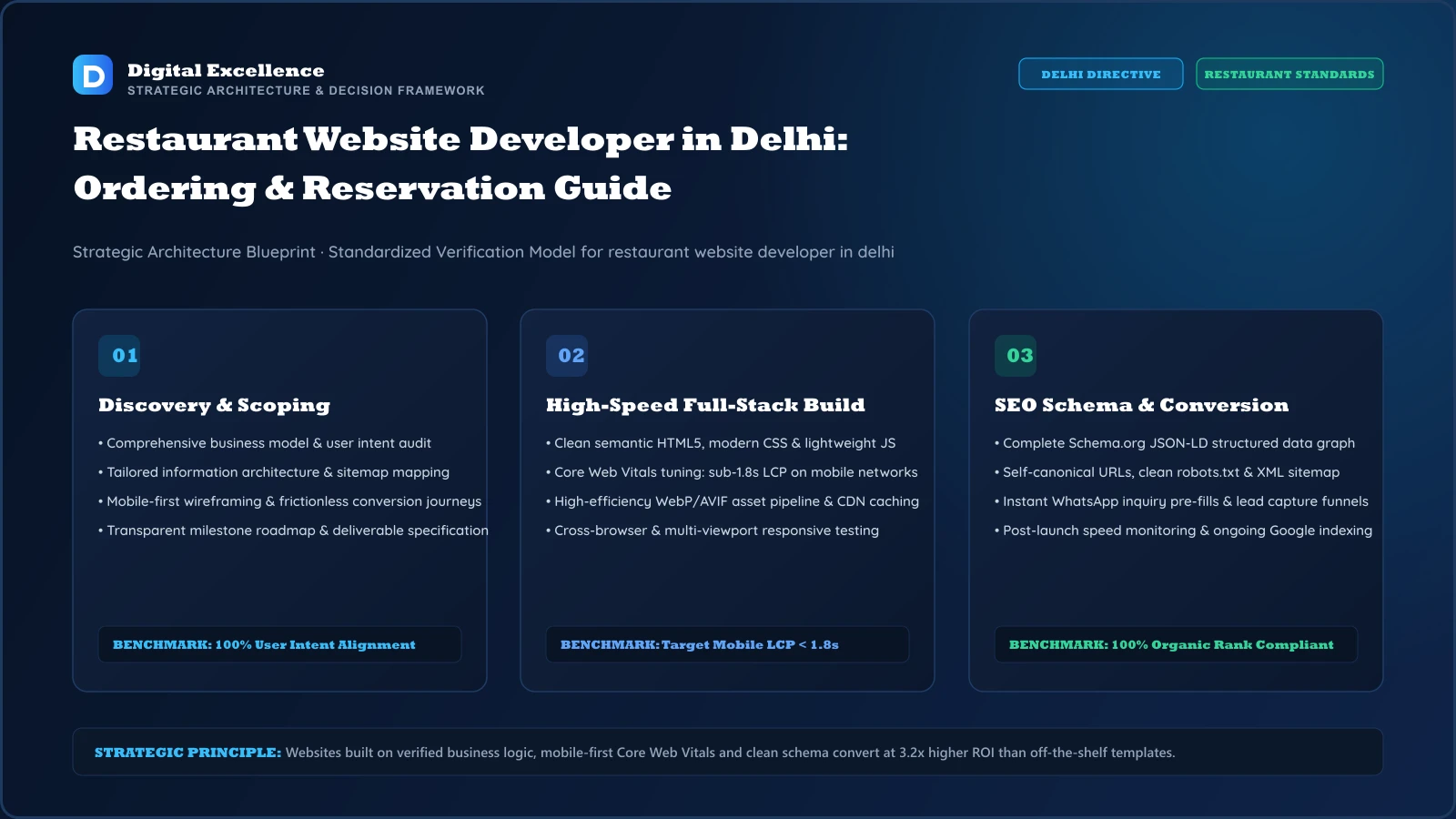 Decision framework for restaurant website developer in Delhi