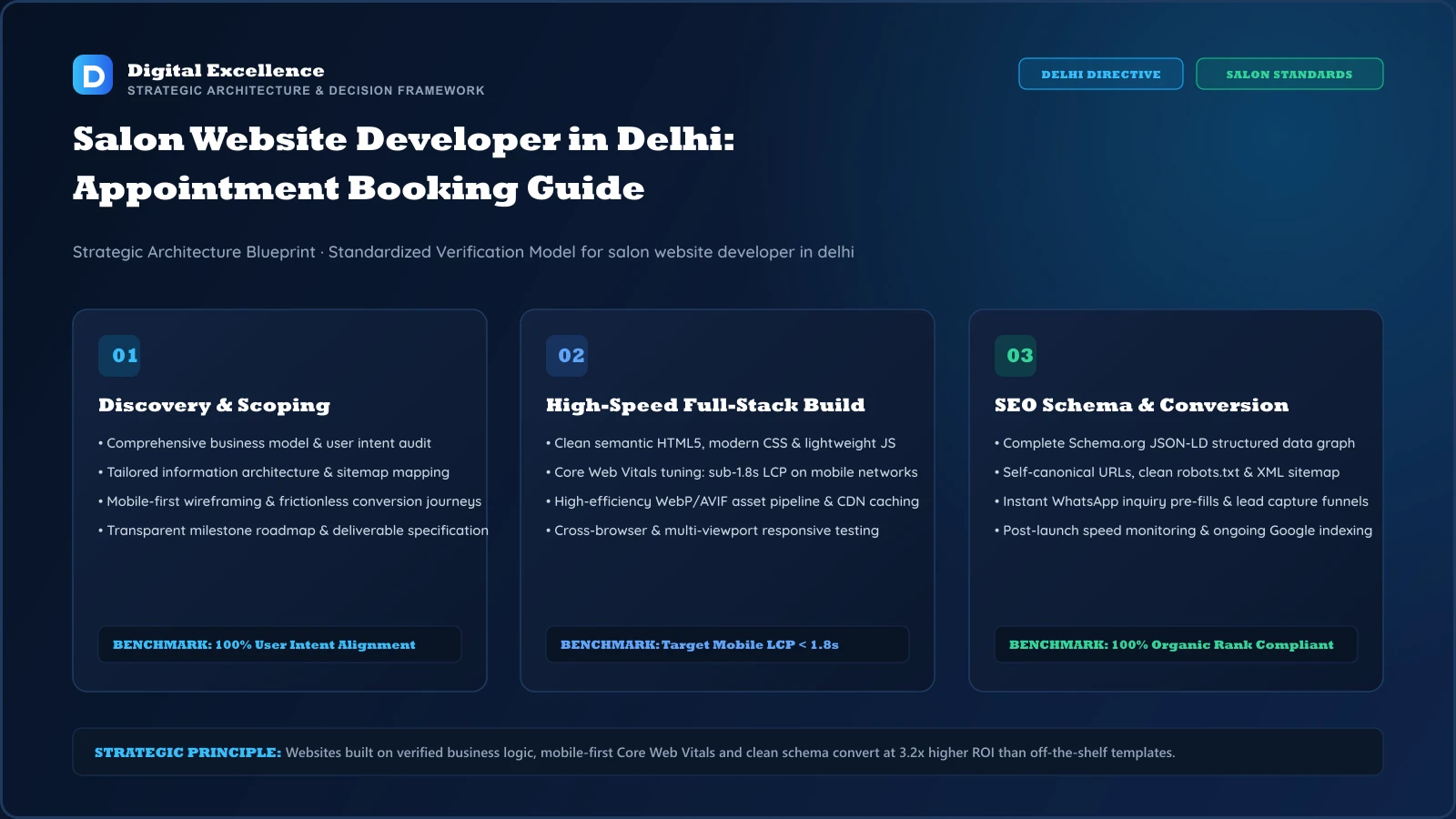 Decision framework for salon website developer in Delhi