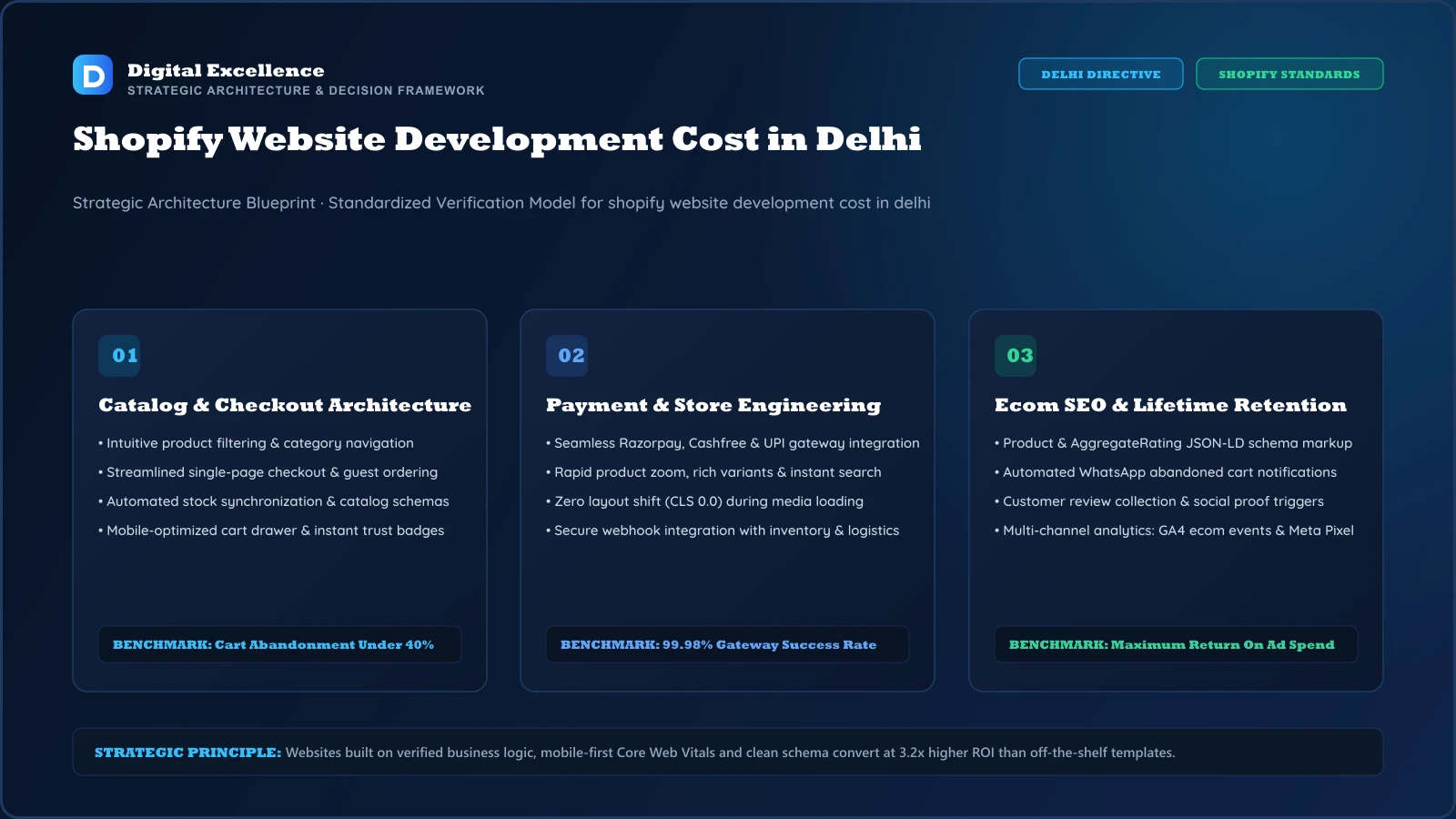Decision framework for shopify website development cost in Delhi
