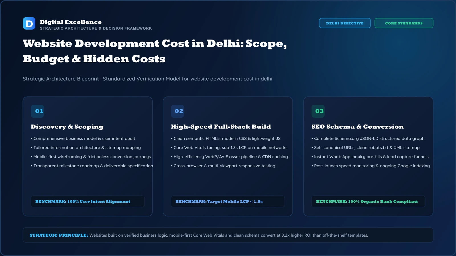 Decision framework for website development cost in Delhi